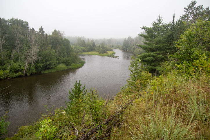 Au Sable River Wilderness Overlook In The Huron Manistee National Forest In Michigan